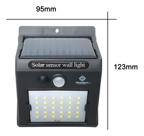 10pzs Lámpara De Luz Solar Impermeable Exterior De Pared Led Negro