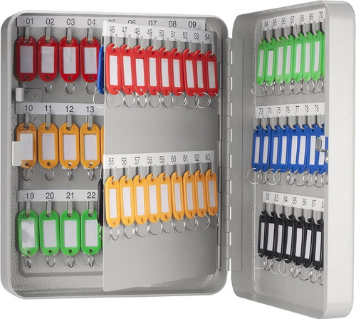 Organizador Caja Seguridad 90 Llaves Empotrable Pared Solido Color Gris