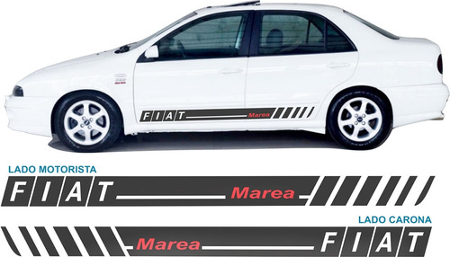 Par Adesivos Fiat Marea E Weekend Laterais Sport