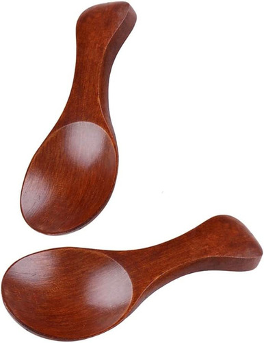 Akoak 2 Piezas Mini Cucharas De Madera Con Mango Corto, Tarr