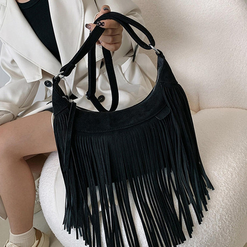 - Bolso De Hombro For Mujer, Monedero Con Flecos, Estilo