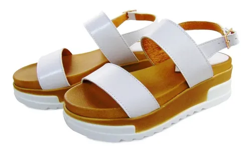 Sandalias De Plataforma Dos Tiras Para Mujer Moda Dama