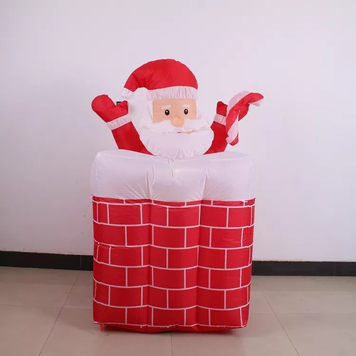 Inflable Navideño Multicolor 1.80 Mts Santa Claus Movimiento
