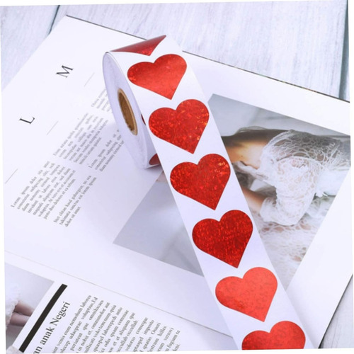 Paquete De 500 Pegatinas Calcomanías De Corazón Rojo 2.5cm
