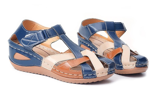 Sandalias Ortopédicas Mujer Zapatos Retro Redondo Dedo