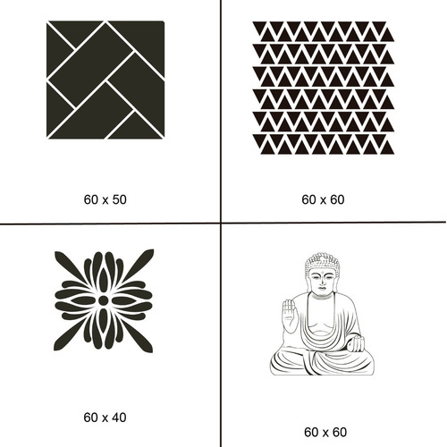 Imagen 3 de 9 de Vinilos Decorativos De Pared - Abstracto Tramas Iconos