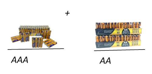 Pilha Palito Aaa 1,5v 3a R03p + Pilha Normal Aa 1,5v 2a R6p