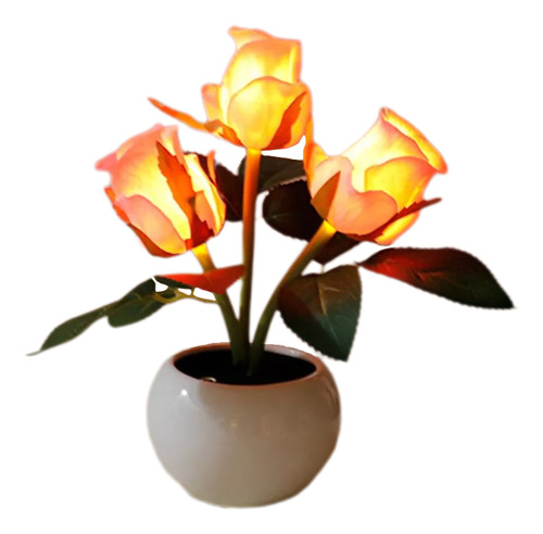 Lámpara De Noche Regulable Con Flores Artificiales