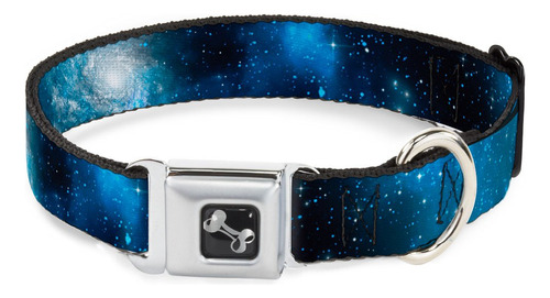 Buckle-down Galaxy Blues/blues Collar De Perro Hueso, Wide G