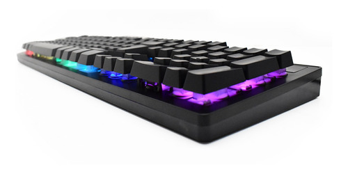 Imagen 3 de 4 de Teclado gamer Nisuta Teclado Gaming QWERTY español España color negro con luz RGB