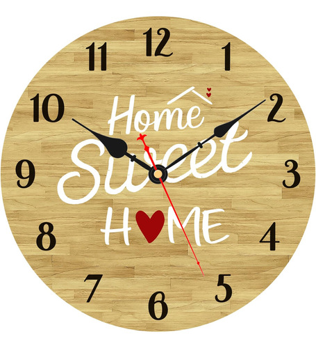 Wonzom Reloj De Pared Rústico Pequeño, Marrón Home Sweet Hom