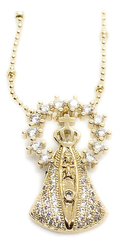 Leslie Boules Collar Con Colgante Virgen Del Valle Cadena Ch