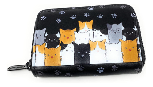 Shag Wear Kitty Cat Crowd Monedero Pequeño Mujer Negro