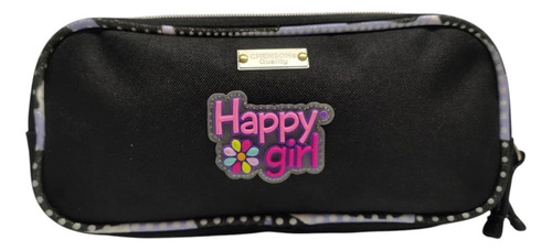 Lapicera Escolar Chenson Happy Girl Quiz Flores Para Niña Negro Flores