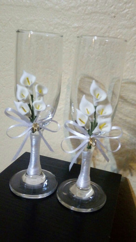 Set De Copas Novios Calas O Rosas