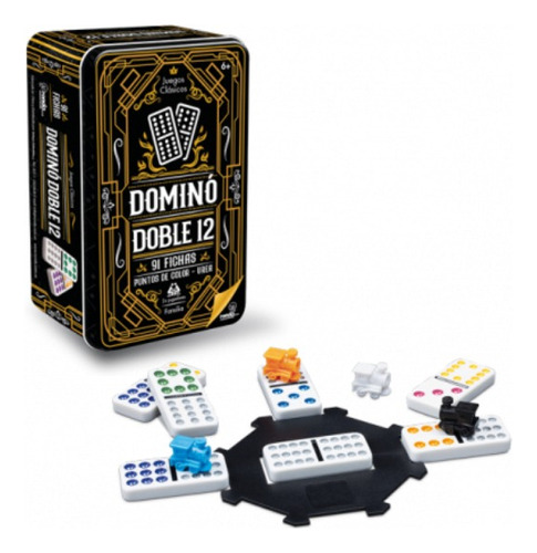  Domino Doble 12 Tren Mexicano Ronda Caja Metálica 91 Fichas
