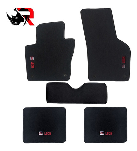 Tapetes Compatibles Con Leon Seat Rojo - Blanco