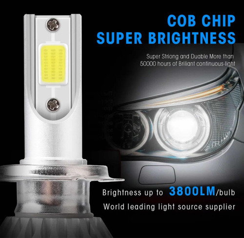 Par Bulbos Led 3800lm H4 H7 H13 9005 9006 F-150 Ram Cheyenne