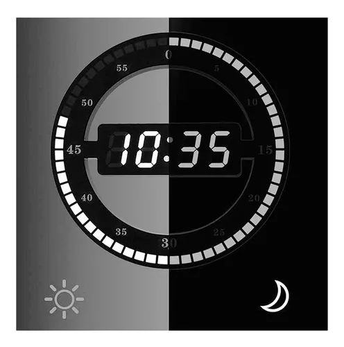 Reloj Redondo Moderno 3d De Pared Con Pantalla Led Digital.