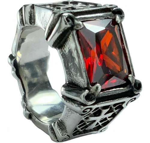 Anillo Caballero Noble Medieval Acero Inoxidable Hombre 