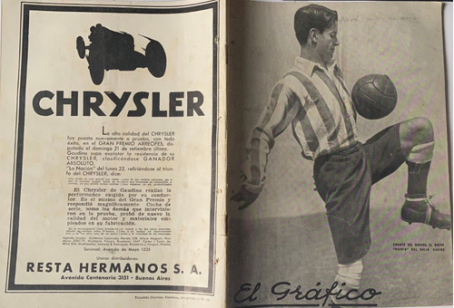 Revista Antigua El Gráfico, Nº 588, Fútbol Octubre 1930