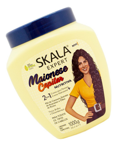 Imagen 2 de 3 de Skala Maionese Máscara Vegana Nutritiva Mayonesa Cabello 1kg