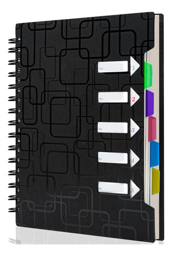 Cagie Cuaderno En Espiral Para Trabajo, 5 Materias, Con Raya