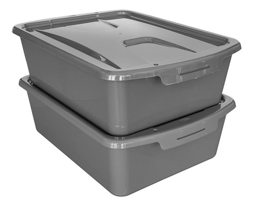 2 Cajas Organizadoras Multiusos 23l Gris