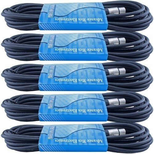 Mcs 5 Pack De 10 Ft Bajo Z Macho A Hembra 3 Pin Xlr Cable De