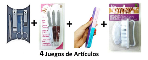 Manicure Set Cortaúñas Limas Cepillo Espátula Corta Cutícula