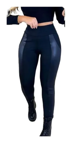 Calça Legging Montaria Flanelada Ziper Cintura Alta Grossa Modeladora