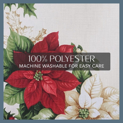 Imagen 7 de 7 de Mantel De Tela Navideño Navidad Rectangular 152x213cm Erlene
