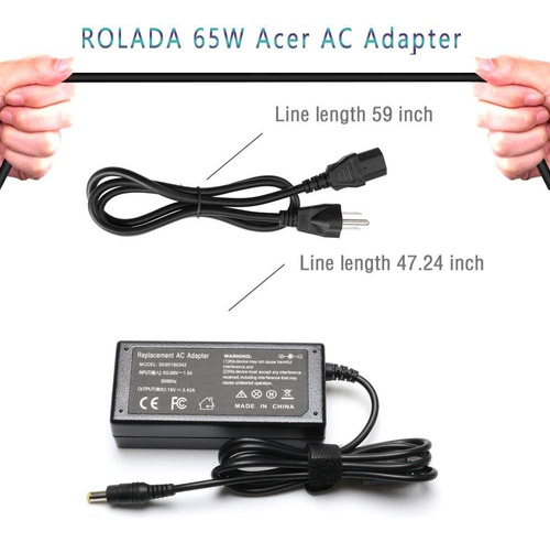 19v 3.42a 65w Ac Charger Laptop Charger Adapter For Acer Asp