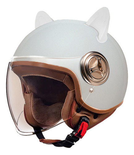 Casco De Moto Cat's Ear, Protección Contra Caídas, Gris