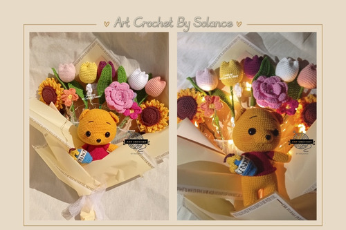 Ramo Winnie The Pooh Tejido A Crochet Con Luz Led (Usado)
