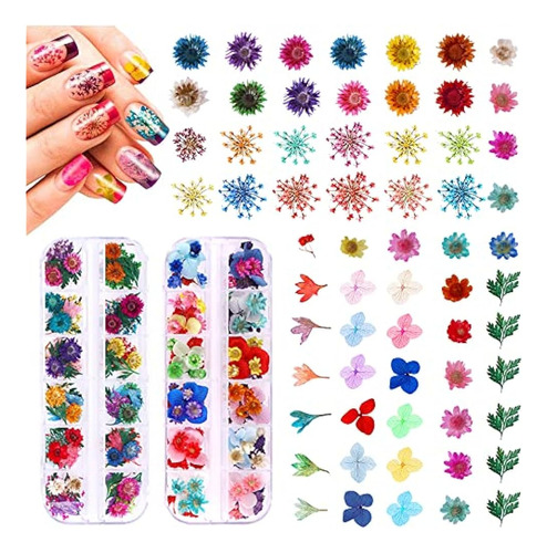 216pcs Flores Secas Nail Art - Kits De Accesorios De Arte De