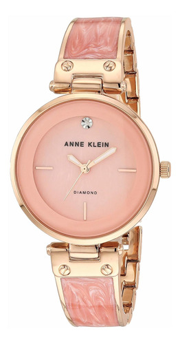 Reloj Mujer Anne Klein Ak-2512lprg Cuarzo 34mm Pulso Rosado