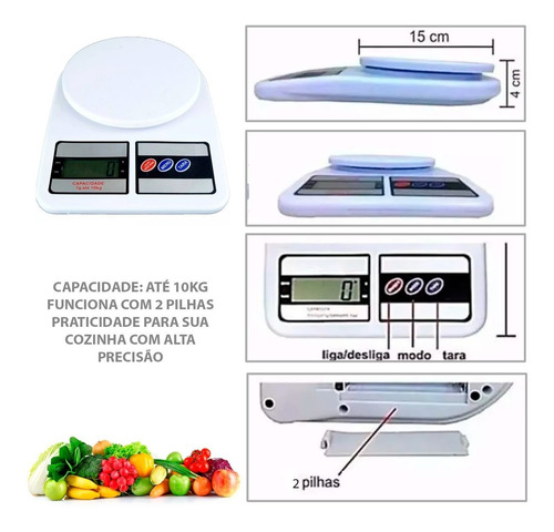 Balança Digital De Precisão Cozinha 10kg Nutrição E Dieta