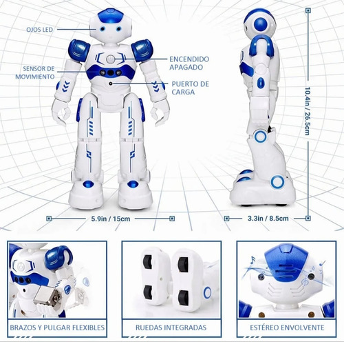 Rc Robot Control Remoto Juguete Inteligente Cantar Bailar Robot Blanco/azul