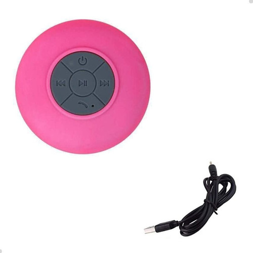 Mini altavoz Bluetooth impermeable de color rosa burbuja