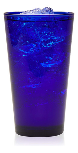 Libbey Juego De 8 Vasos De Vidrio Azul Cobalto, Diseño Clási