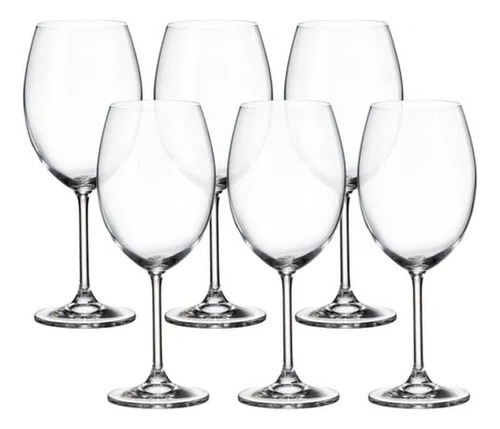Copón Copa Vino Cristal Bohemia 580ml Set X6