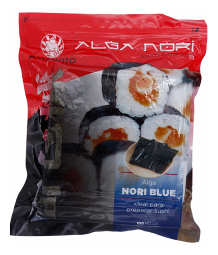 Alga Nori Blue 100 Hojas Mayamoto Excelente Calidad Y Precio