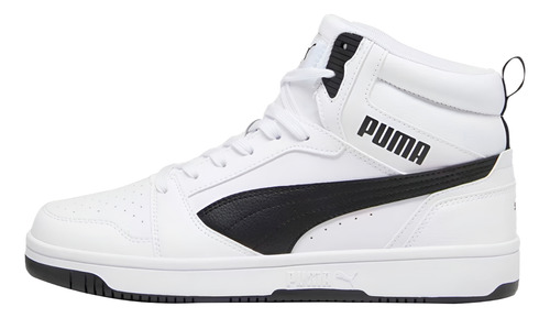 Puma Rebound V6 Mid Para Caballero Color Blanco, Negro