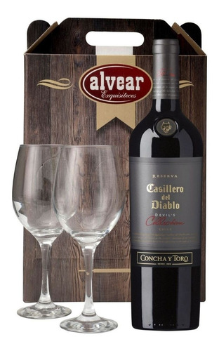 Vino Casillero Del Diablo Devil Tinto + 2 Copas