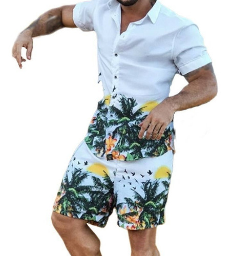 Conjunto De Camisa Hawaiana De Hombre For La Playa