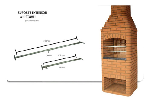 Imagem 4 de 9 de Suporte Extensor Para Churrasqueira Grelhas Espetos Grill