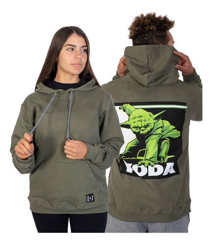 Buzo Capslab Star Wars Yoda Unisex Moda Verde