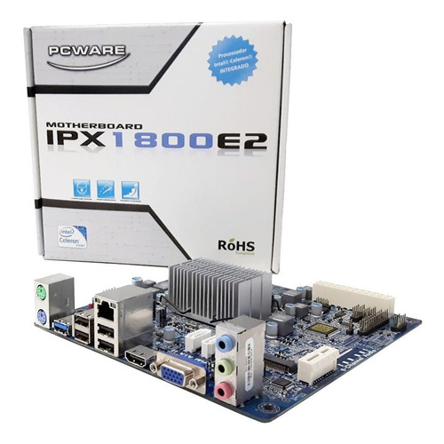 Placa Mãe Intel Pcware Mini Itx Ipx1800e2 Celeron Vga Hdmi