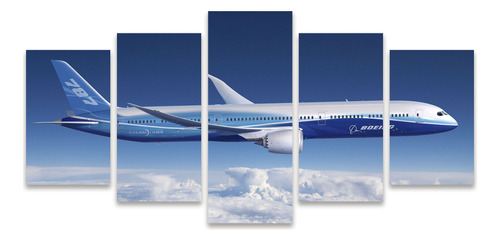 Quadro Mosaico Kit Vôo Avião Boeing Nuvem Sala Céu Azul